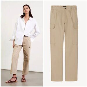 Nili Lotan Yannic Cotton Straight-Leg Cargo Pants Size 4